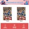 Patriotic 4th of July Garden Flag 12x18 Inch Double Sided Outside, American Stars and Stripes Welcome Wood Grain Yard Outdoor Decoration